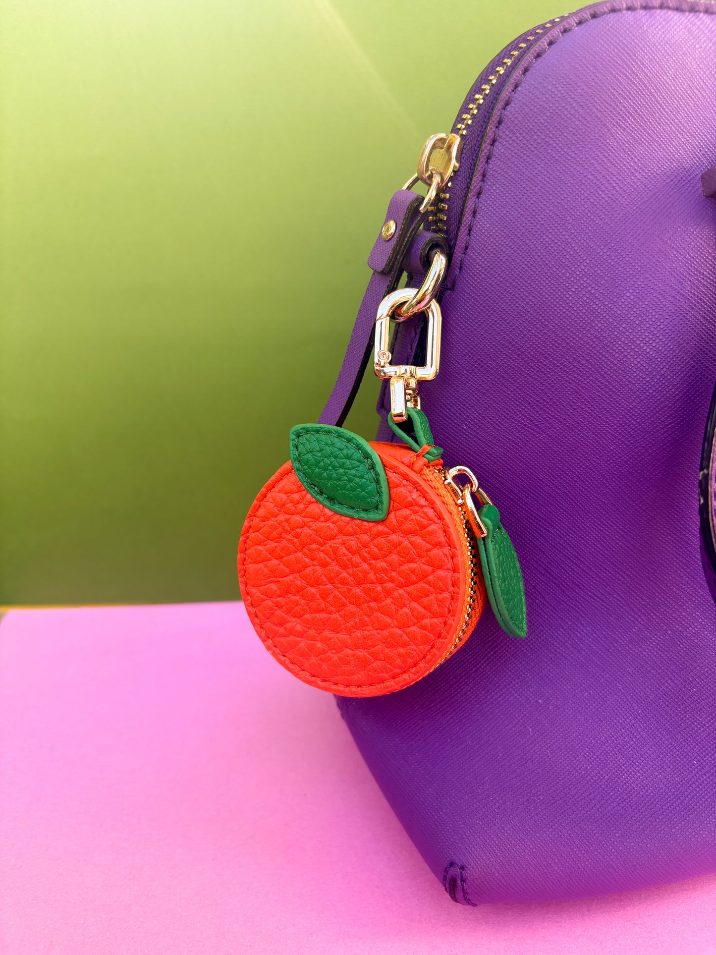 Orange Fruit Coin Purse Bag Charm – Stylish & Practical Accessory