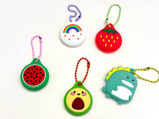 Colorful Dinosaur Silicone AirTag Holder Keychain — Fun AirTag Cover for Kids’ Backpacks & Shoes - PACK OF JOY