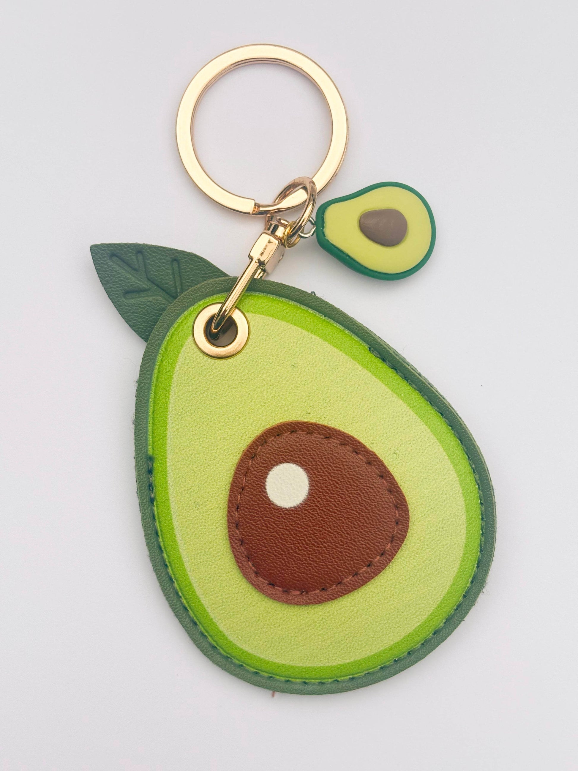 Avocado Vegan Leather AirTag Holder Keychain — Stylish AirTag Case with Tassel or Charm - PACK OF JOY