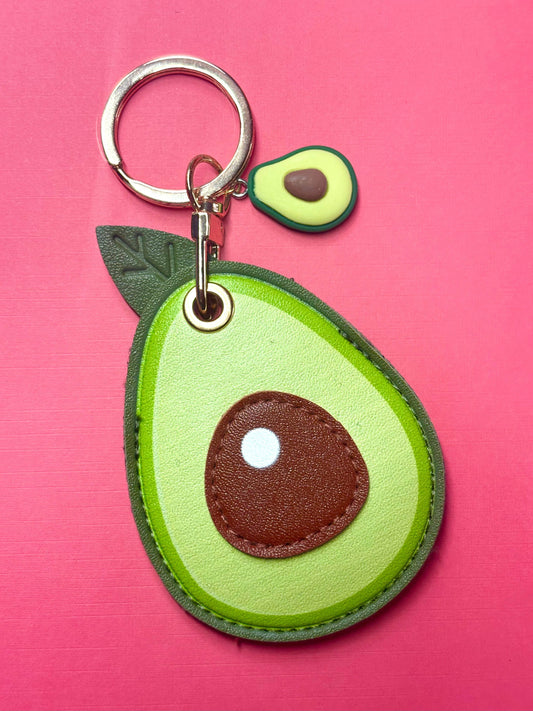 Avocado Vegan Leather AirTag Holder Keychain — Stylish AirTag Case with Tassel or Charm - PACK OF JOY