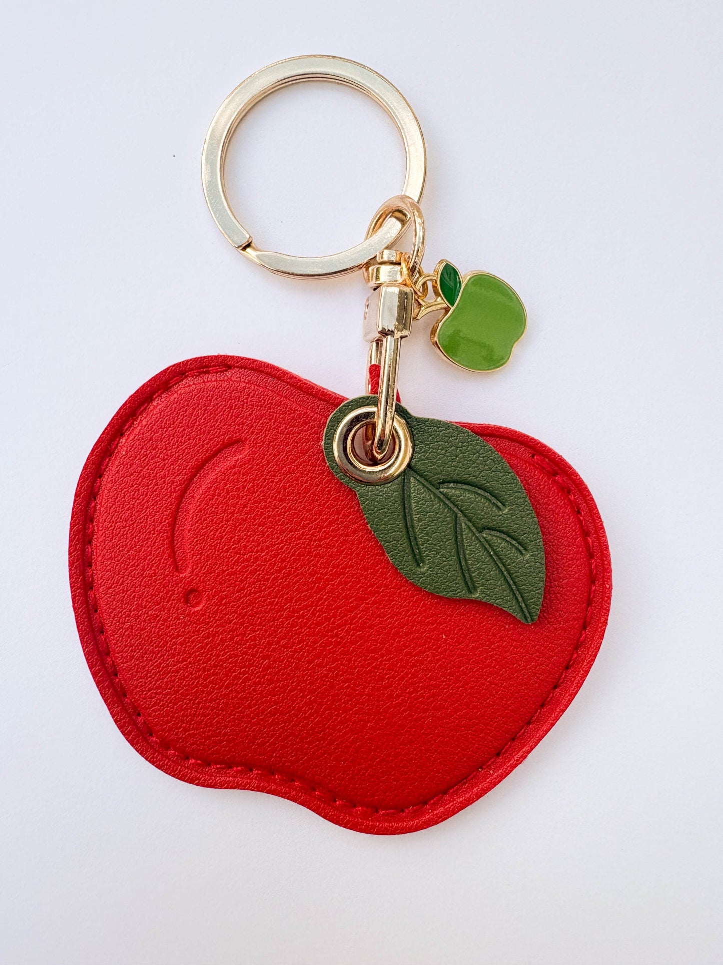 Apple Vegan Leather AirTag Holder Keychain — Bright AirTag Case with Charm - PACK OF JOY
