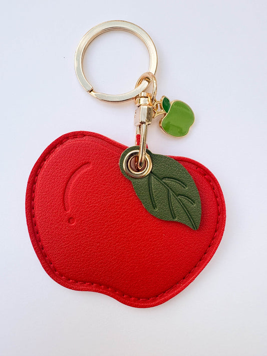 Apple Vegan Leather AirTag Holder Keychain — Bright AirTag Case with Charm - PACK OF JOY