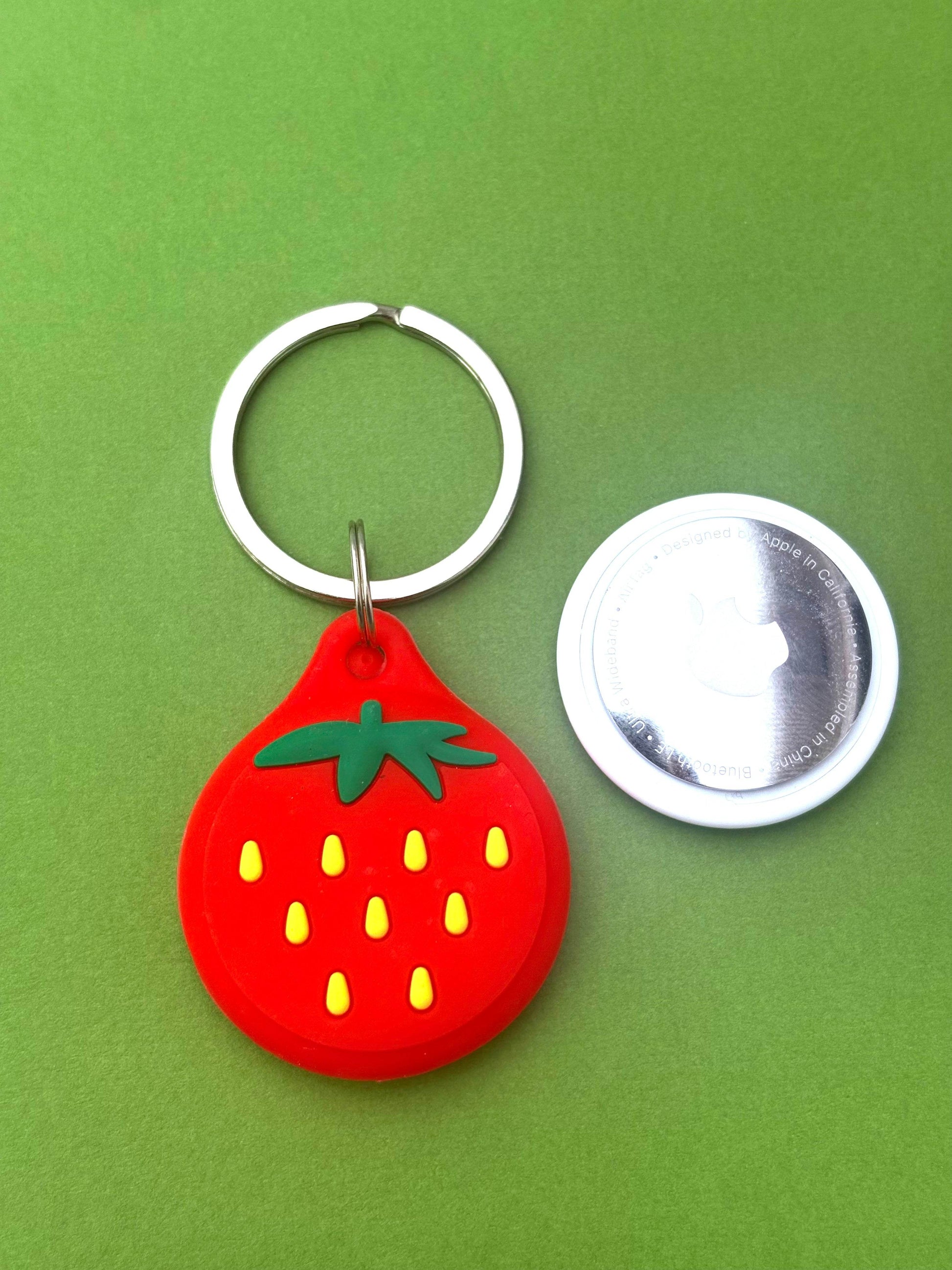 Strawberry Cartoon Silicone AirTag Cover Keychain — Fun AirTag Holder for Kids’ Backpack & Shoes - PACK OF JOY