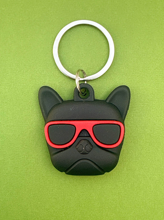 Colorful Cartoon Bulldog Silicone AirTag Cover Keychain — Fun AirTag Holder for Kids’ Backpack or Shoes - PACK OF JOY