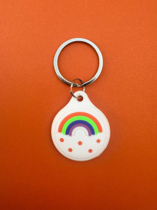 Rainbow Silicone AirTag Cover Keychain — Colorful AirTag Holder for Kids’ Backpacks & Shoes - PACK OF JOY