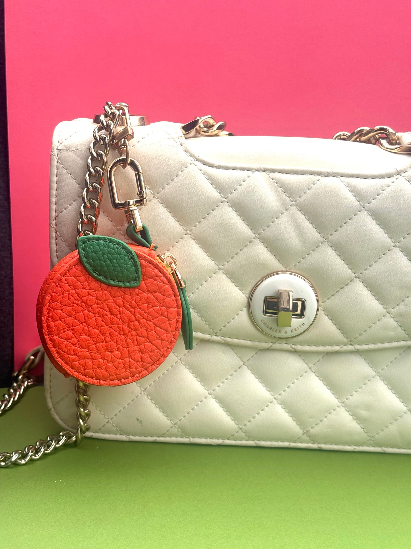 Orange Fruit Coin Purse Bag Charm – Stylish & Practical Accessory