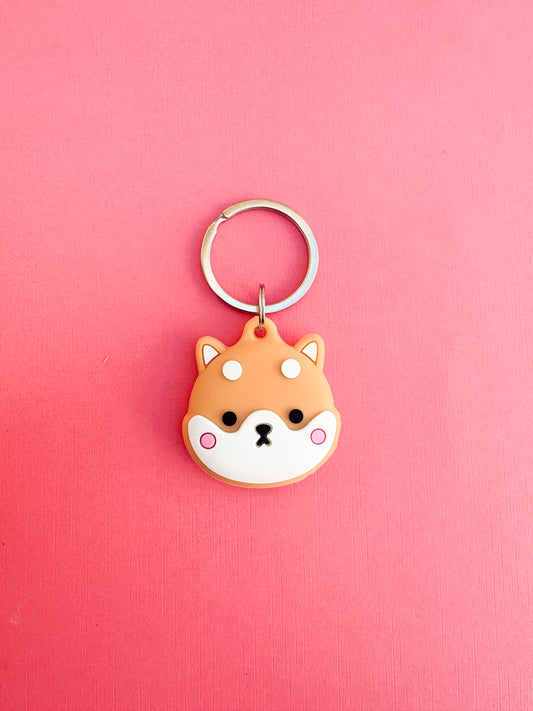 Colorful Cute Dog Silicone AirTag Cover Keychain — Fun AirTag Holder for Kids’ Backpack or Shoes