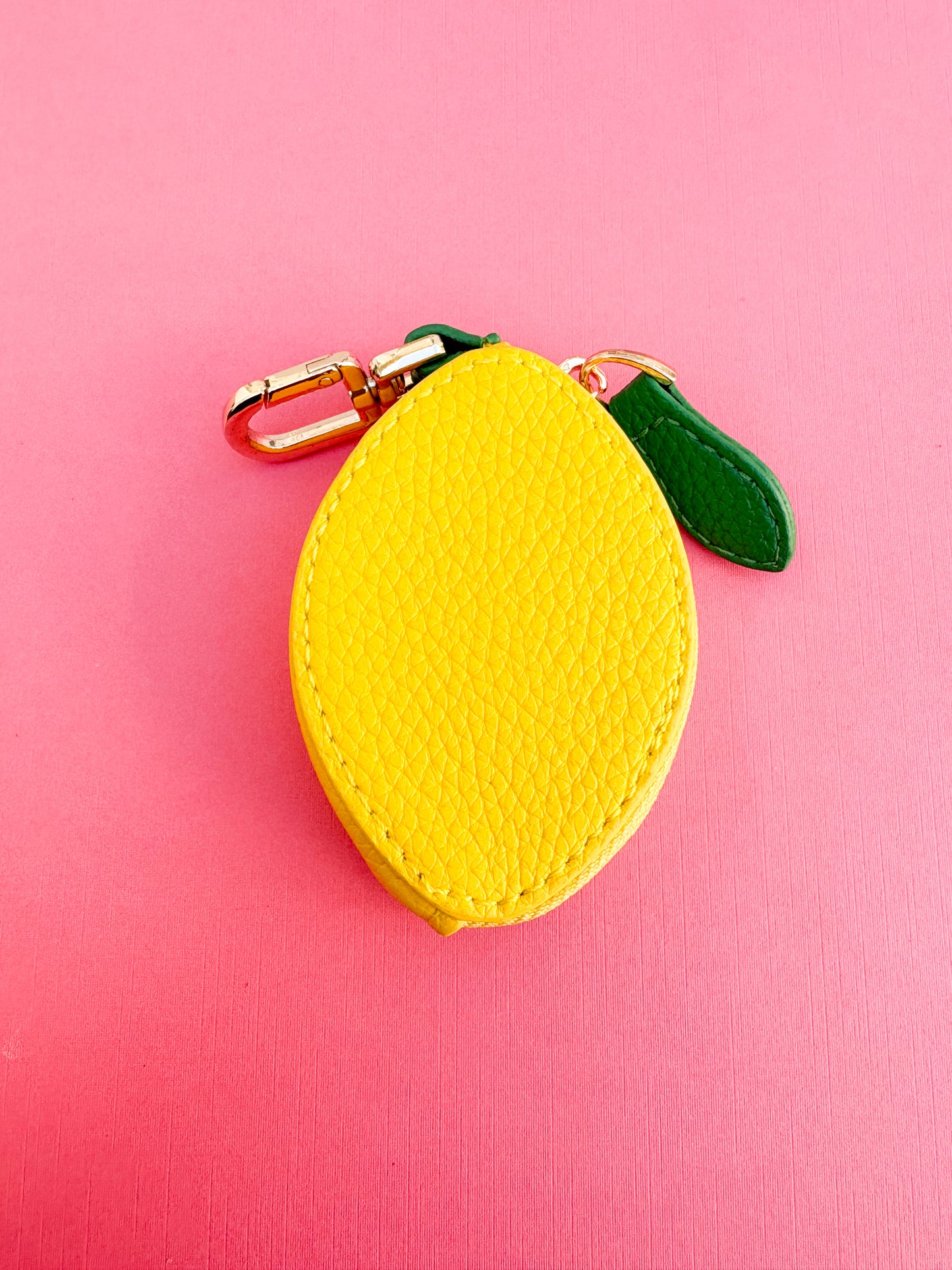 Vibrant Lemon Coin Case/Bag Charm – Cute & Practical Accessory