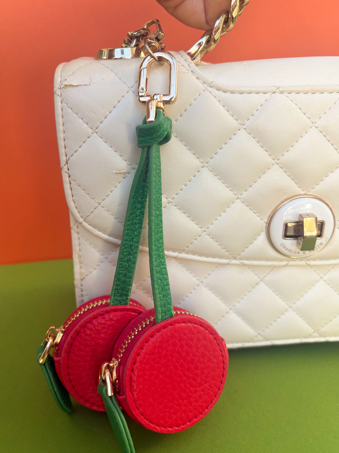 Cherry Airtag Case Bag Charm – Stylish & Practical